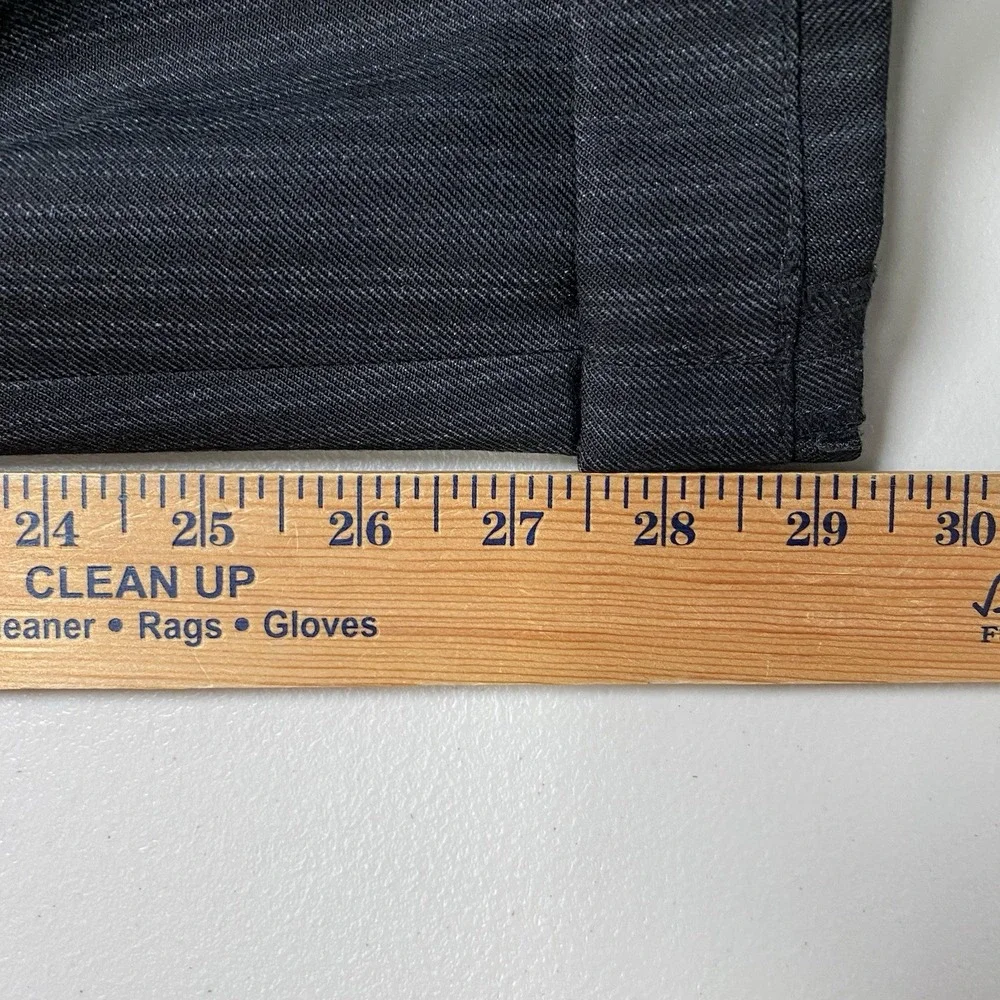 Y2K Banana Republic Dress Pants 32R (32x29 Cuffed) Button Fly Wool Black Stripe